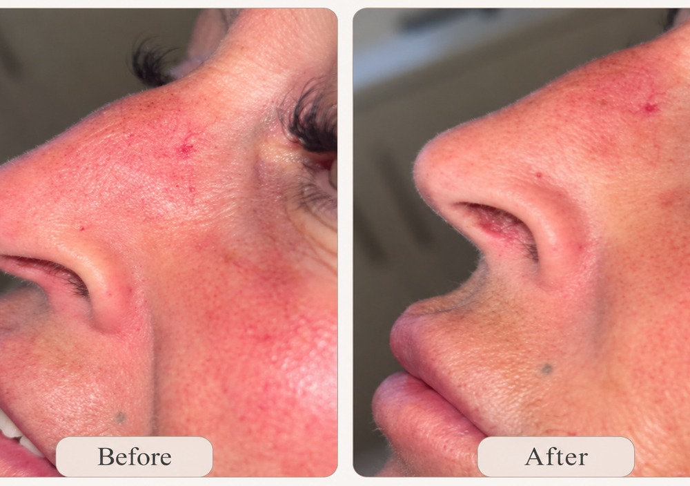 Profile refinement nose correction before and after
